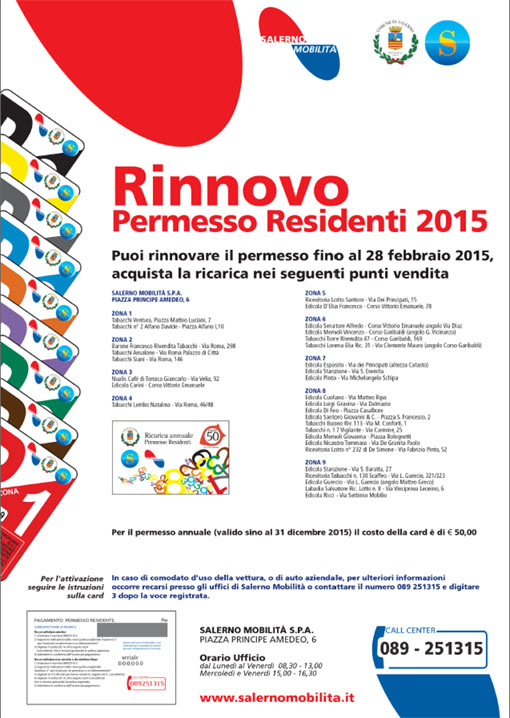 Rinnovo Permesso Residenti 2015